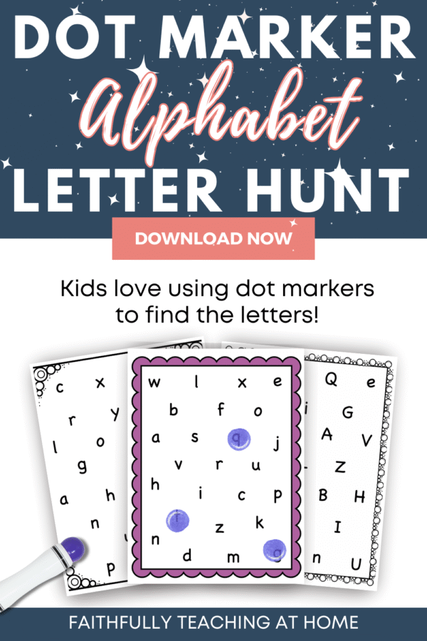 dot Marker alphabet letter hunt worksheets for preschoolers
