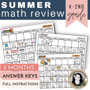 Summer Math Review Calendar samples of problem-a-day math problem calendars