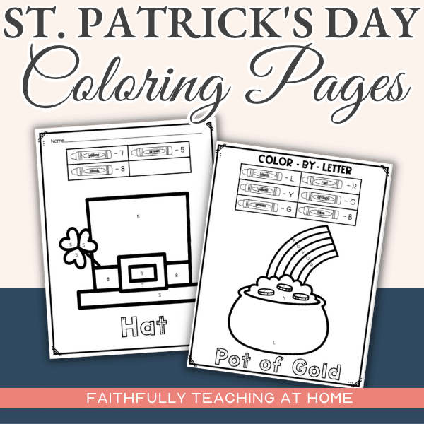 Free St Patrick's Day color-by-number coloring pages