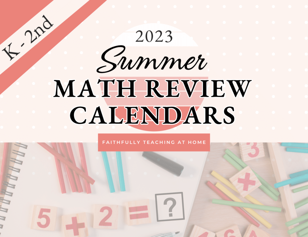 Summer Math Review Calendars for summer math practice
