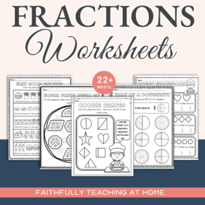 Bundle of Beginning Fractions Worksheets for Identifying Fractions practice